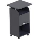 Caisson roulant BEXXSTAR, 2 étagères, 1 compartiment verrouillable avec poignée, plateau supérieur, roulettes pivotantes, L 700 x P 630 x H 1130 mm, bois, noir