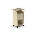 Caisson roulant BEXXSTAR, 2 tablettes, 1 compartiment verrouillable avec poignée, plateau supérieur, roulettes pivotantes, L 700 x P 630 x H 1130 mm, bois, décor érable