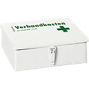 Caixa de primeiros socorros SÖHNGEN&reg; KIEL, chapa de aço, branca, com enchimento segundo DIN 13157