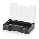 Caixa de sortimento vazia, 15 campos/ 3 x 5 linhas, tampa + pega, L 300 x P 200 x A 200 x A 71 mm, ABS