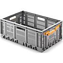 Caixa dobrável, reciclável e empilhável, capacidade de carga 20 kg, 600 x 400 x 170 mm ou 600 x 400 x 233 mm, cinza