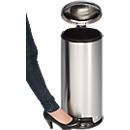 Caixote do lixo com pedal Soft Close, 30 litros em aço inoxidável