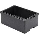 Caja aislante EPP para contenedores isotérmicos, 23 l, con tira de asa, apilable, L 560 x A 360 x A 180 mm, negra