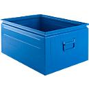 Caja apilable Schäfer Shop Select, 83 l, 250 kg, L 658 x An 459 x Al 300 mm, acero, 5015 (azul cielo)
