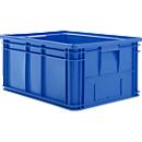 Caja apilable serie 14/6-1, de PP, con empuñadura empotrada, capacidad 71 l, azul