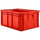 Caja apilable serie 14/6-1, de PP, con empuñadura empotrada, capacidad 71 l, rojo
