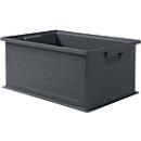 Caja apilable serie 14/6-2, de PP, conductora ESD, capacidad 21 L, negra