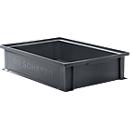 Caja apilable serie 14/6-2G, de PP, conductora de ESD, capacidad 10,3 L, negra