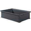 Caja apilable serie 14/6-2H, de PP, conductora ESD, capacidad 12 L, negra