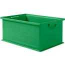 Caja apilable SSI Schäfer 14/6-2, volumen 21 l, hasta 30 kg, con asa empotrada, L 465 x An 314 x Al 198 mm, polipropileno, verde