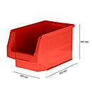 Caja con abertura frontal LF 322, plástico, 10,4 l, rojo