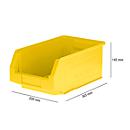 Caja con abertura frontal SSI Schäfer LF 321, polipropileno, L 343 x An 209 x Al 145 mm, 7,5 l, amarillo