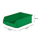 Caja con abertura frontal SSI Schäfer LF 531, polipropileno, L 500 x An 312 x Al 145 mm, 16,5 l, verde