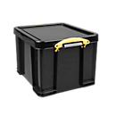 Caja de almacenaje Really Useful Boxes, 64 l, negro, asas amarillas