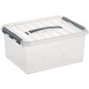 Caja de almacenaje Sunware Q-line, tapa con asa, 15 l, L 400 x An 300 x Al 180 mm