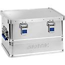 Caja de aluminio Alutec Basic, grosor del material 0,8 mm, apilable, con tapa de 1,5 mm, volumen 30 l