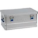 Caja de aluminio Alutec Basic, grosor del material 0,8 mm, apilable, con tapa de 1,5 mm, volumen 40 l