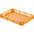 Caja de panadería Euro Box, apta para alimentos, capacidad 14 litros, versión calada, amarillo-naranja