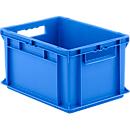 Caja de tamaño EURO EF 4220, L 400 x A 300 x A 220 mm, capacidad 20,4 l, capacidad de carga 15 kg, apilable, polipropileno, azul