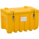 Caja de transporte y plataforma CEMO CEMbox 150, polietileno, 150 l, L 800 x W 600 x H 530 mm, apilable, amarillo