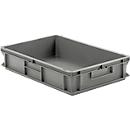 Caja europea EF 6120, L 600 x A 400 x H 120 mm, capacidad 23,3 l, apilable, polipropileno, gris