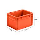 Caja norma europea serie EF 2120, de PP, capacidad 1,9 l, paredes cerradas, asa integrada, rojo