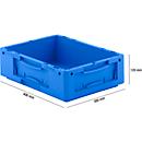 Caja norma europea serie LTB 4120, de PP, capacidad 10 l, sin tapa, azul