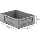 Caja norma europea serie LTB 4120, de PP, capacidad 10 l, sin tapa, gris