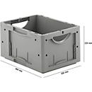 Caja norma europea serie LTB 4220, de PP, capacidad 19,8 l, sin tapa, gris