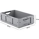 Caja norma europea serie LTB 6170, de PP, capacidad 30,7 l, sin tapa, gris