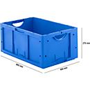 Caja norma europea serie LTB 6270, de PP, capacidad 51,4 l, sin tapa, azul