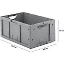 Caja norma europea serie LTB 6270, de PP, capacidad 51,4 l, sin tapa, gris