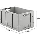 Caja norma europea serie LTB 6320, de PP, capacidad 61,7 l, sin tapa, gris