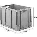 Caja norma europea serie LTB 6420, de PP, capacidad 82,3 l, sin tapa, gris