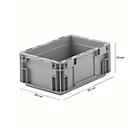 Caja norma europea serie MF 3120, de PP, capacidad 5,2 l, asa integrada, gris