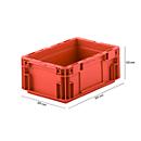 Caja norma europea serie MF 3120, de PP, capacidad 5,2 l, asa integrada, rojo