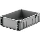 Caja norma europea serie MF 4120, de PP, capacidad 10 l, asa integrada, gris