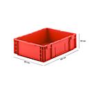 Caja norma europea serie MF 4120, de PP, capacidad 10 l, asa integrada, rojo