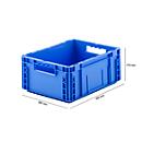 Caja norma europea serie MF 4170, de PP, capacidad 14,6 l, asidero, azul