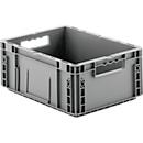 Caja norma europea serie MF 4170, de PP, capacidad 14,6 l, asidero, gris