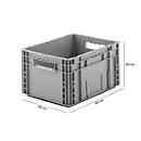 Caja norma europea serie MF 4220, de PP, capacidad 19,7 l, asidero, gris