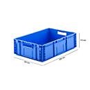 Caja norma europea serie MF 6170, de PP, capacidad 30,8 l, asidero, azul