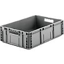 Caja norma europea serie MF 6170, de PP, capacidad 30,8 l, asidero, gris