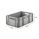 Caja norma europea serie MF 6220, de PP, capacidad 41,6 l, asidero, gris