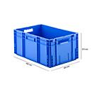 Caja norma europea serie MF 6270, de PP, capacidad 52 l, asidero, azul