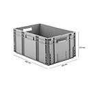 Caja norma europea serie MF 6270, de PP, capacidad 52 l, asidero, gris