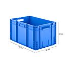 Caja norma europea serie MF 6320, de PP, capacidad 62,3 l, asidero, azul