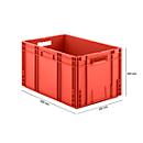 Caja norma europea serie MF 6320, de PP, capacidad 62,3 l, asidero, rojo