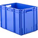 Caja norma europea serie MF 6420, de PP, capacidad 82,9 l, asidero, azul