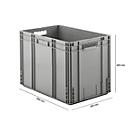 Caja norma europea serie MF 6420, de PP, capacidad 82,9 l, asidero, gris